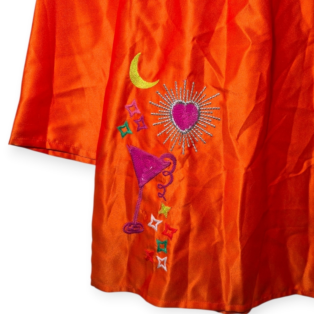 NEVER FULLY DRESSED Orange Genisis Sequin Embroidered Mini Dress 10 - Picture 5 of 8